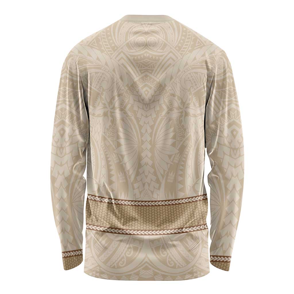 Mauri Ribaberiki Kiribati Long Sleeve Shirt Cowrie Shells Lei Palm Leaf Weaving