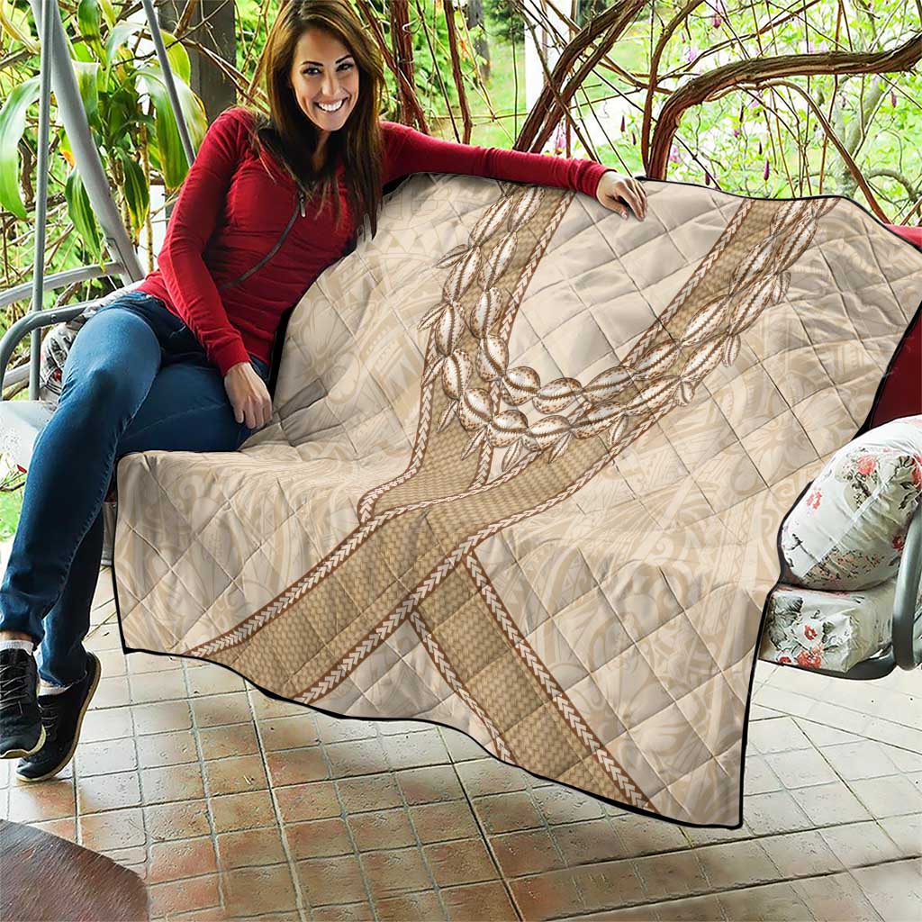 Mauri Ribaberiki Kiribati Quilt Cowrie Shells Lei Palm Leaf Weaving