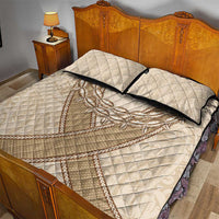 Mauri Ribaberiki Kiribati Quilt Bed Set Cowrie Shells Lei Palm Leaf Weaving