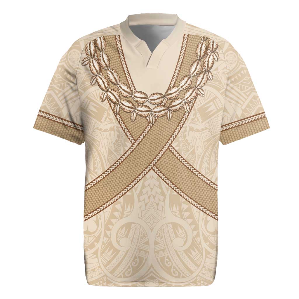 Mauri Ribaberiki Kiribati Rugby Jersey Cowrie Shells Lei Palm Leaf Weaving