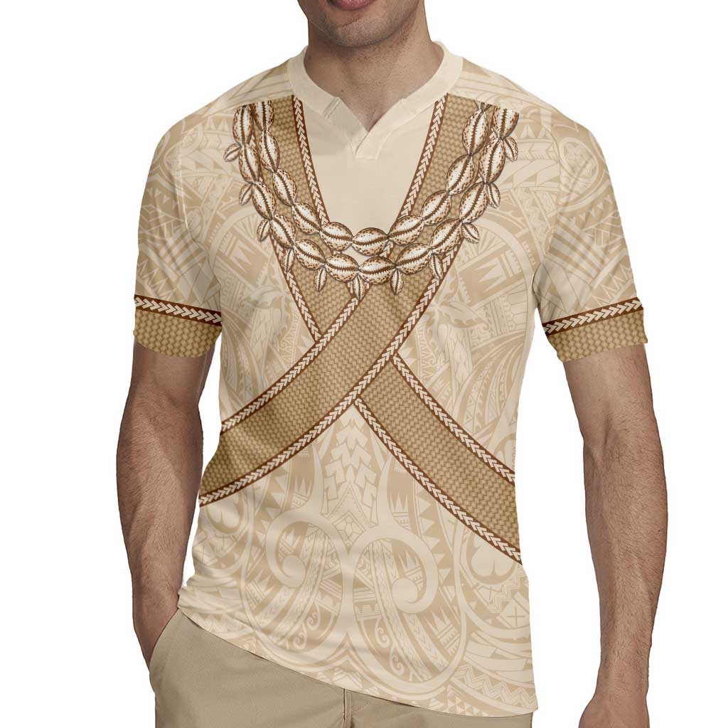 Mauri Ribaberiki Kiribati Rugby Jersey Cowrie Shells Lei Palm Leaf Weaving