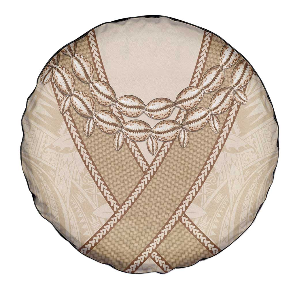 Mauri Ribaberiki Kiribati Spare Tire Cover Cowrie Shells Lei Palm Leaf Weaving