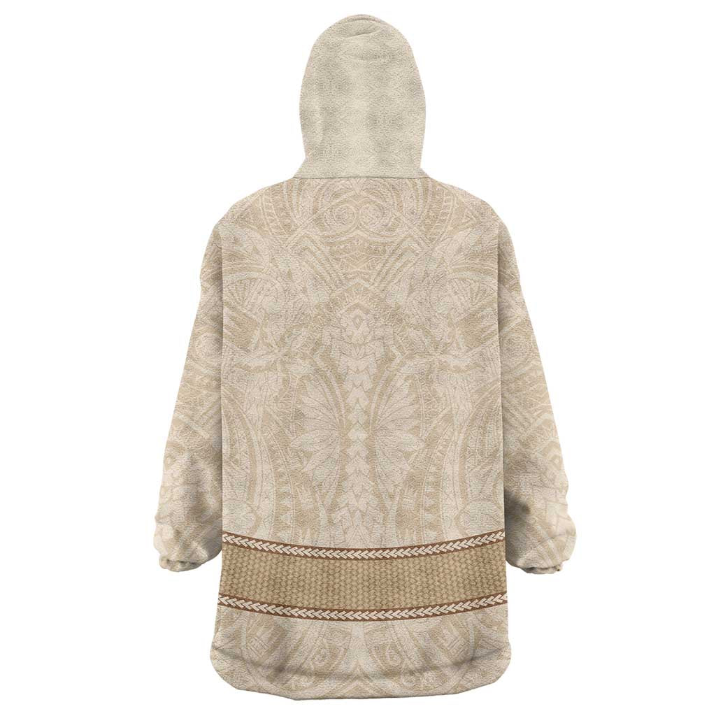 Mauri Ribaberiki Kiribati Wearable Blanket Hoodie Cowrie Shells Lei Palm Leaf Weaving
