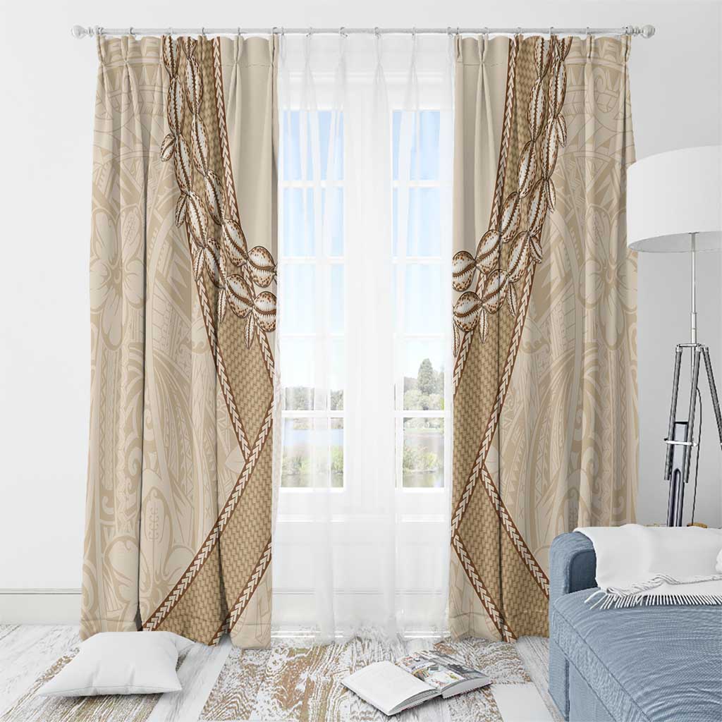 Mauri Ribaberiki Kiribati Window Curtain Cowrie Shells Lei Palm Leaf Weaving