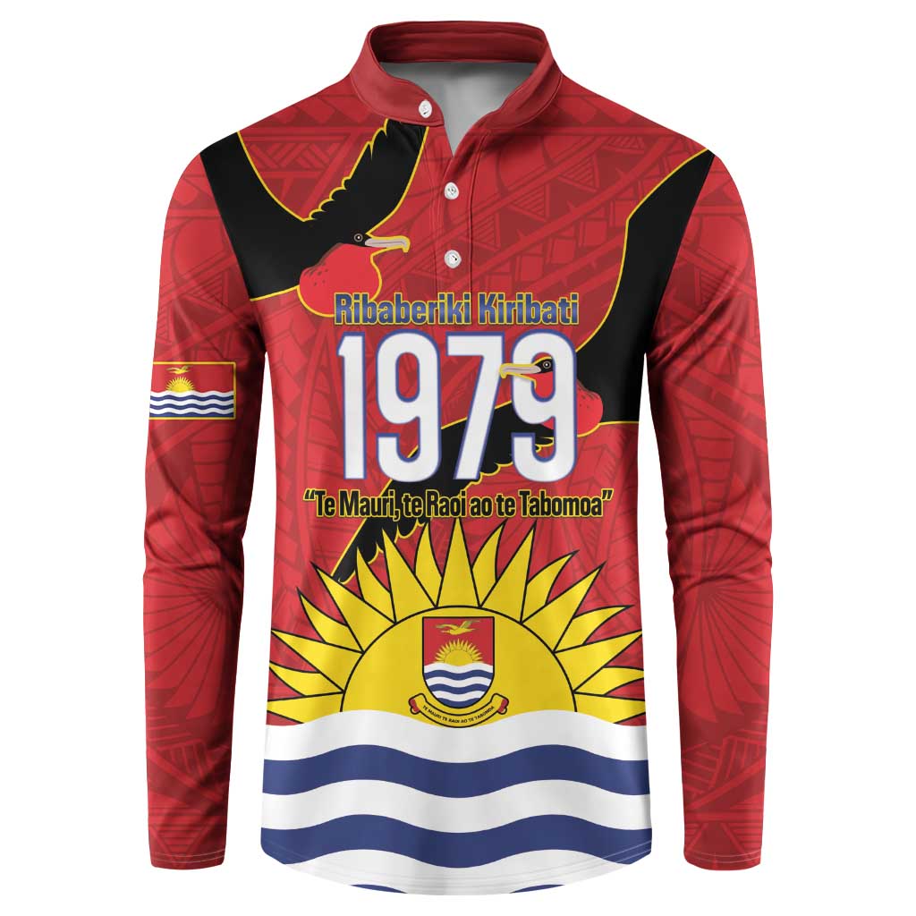 Mauri Kiribati Independence Day Button Sweatshirt 1979 Proud National Frigatebird