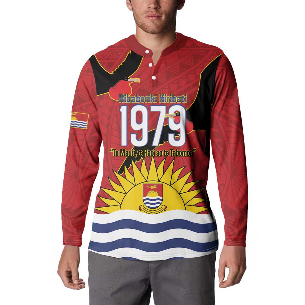 Mauri Kiribati Independence Day Button Sweatshirt 1979 Proud National Frigatebird