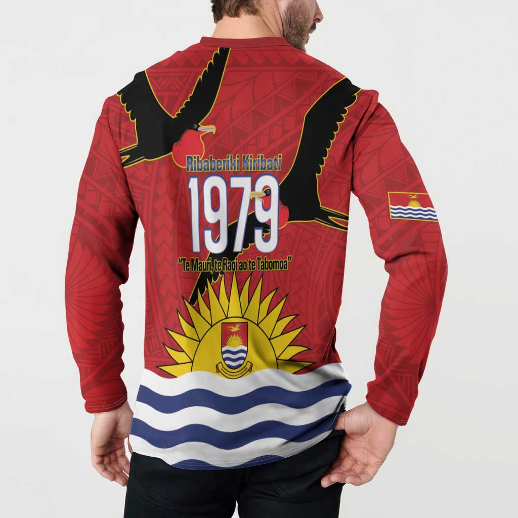 Mauri Kiribati Independence Day Button Sweatshirt 1979 Proud National Frigatebird