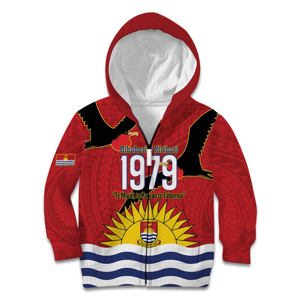 Mauri Kiribati Independence Day Kid Hoodie 1979 Proud National Frigatebird