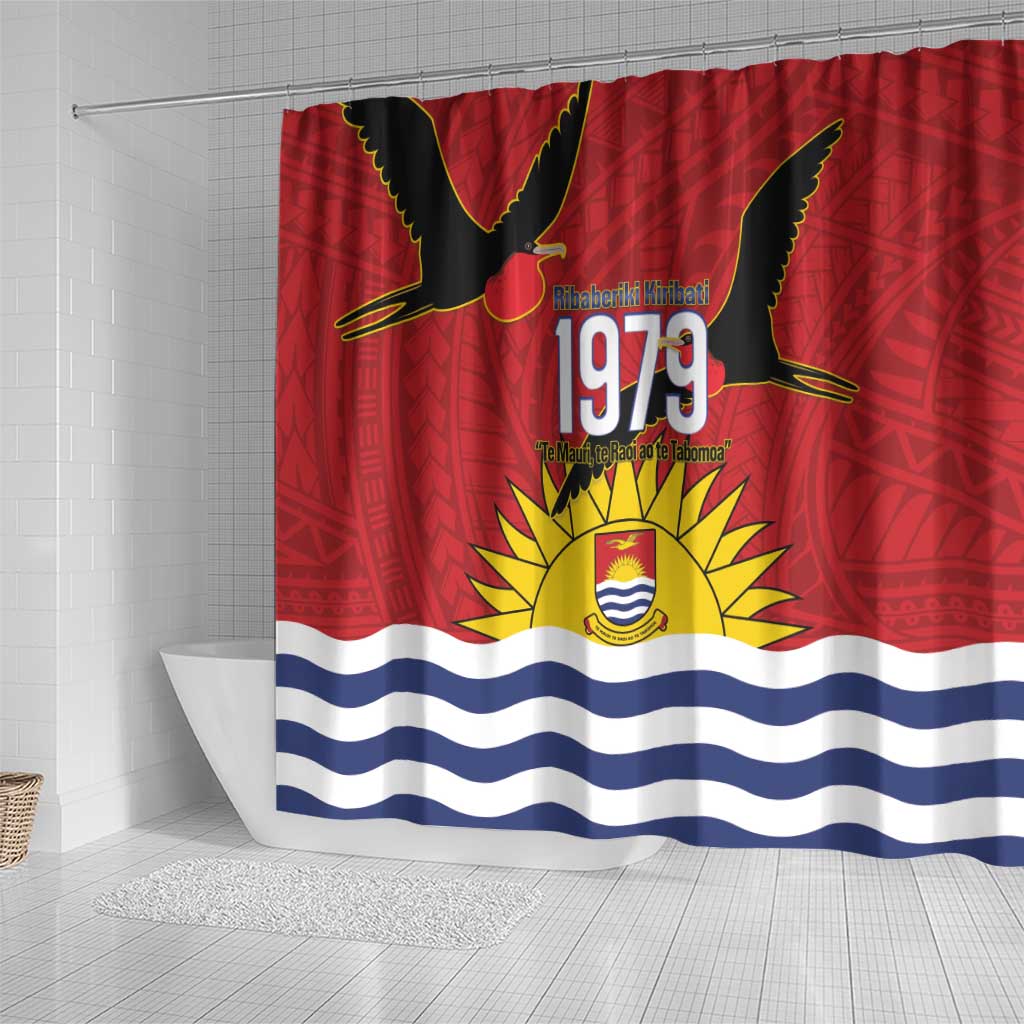 Mauri Kiribati Independence Day Shower Curtain 1979 Proud National Frigatebird