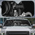 Black Hafa Adai Guam Auto Sun Shade Chamorro Latte Stone Hand With Plumeria - Polynesian Pride