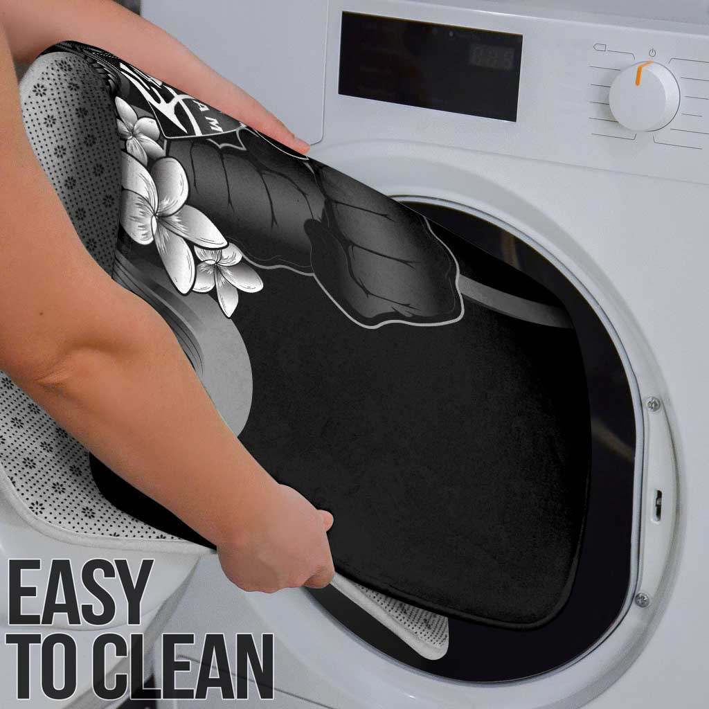 Black Hafa Adai Guam Bathroom Set Chamorro Latte Stone Hand With Plumeria - Polynesian Pride