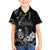 Black Hafa Adai Guam Family Matching Off Shoulder Maxi Dress and Hawaiian Shirt Chamorro Latte Stone Hand With Plumeria
