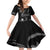 Black Hafa Adai Guam Family Matching Off Shoulder Short Dress and Hawaiian Shirt Chamorro Latte Stone Hand With Plumeria