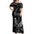 Black Hafa Adai Guam Off Shoulder Maxi Dress Chamorro Latte Stone Hand With Plumeria