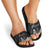 Black Hafa Adai Guam Slide Sandals Chamorro Latte Stone Hand With Plumeria - Polynesian Pride