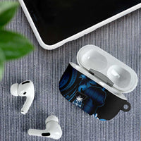 Blue Hafa Adai Guam AirPods Case Chamorro Latte Stone Hand With Plumeria - Polynesian Pride