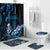 Blue Hafa Adai Guam Bathroom Set Chamorro Latte Stone Hand With Plumeria - Polynesian Pride