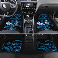 Blue Hafa Adai Guam Car Mats Chamorro Latte Stone Hand With Plumeria
