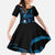 Blue Hafa Adai Guam Family Matching Off Shoulder Maxi Dress and Hawaiian Shirt Chamorro Latte Stone Hand With Plumeria