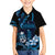 Blue Hafa Adai Guam Family Matching Off Shoulder Maxi Dress and Hawaiian Shirt Chamorro Latte Stone Hand With Plumeria