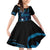 Blue Hafa Adai Guam Family Matching Off Shoulder Short Dress and Hawaiian Shirt Chamorro Latte Stone Hand With Plumeria