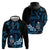 Blue Hafa Adai Guam Hoodie Chamorro Latte Stone Hand With Plumeria