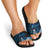 Blue Hafa Adai Guam Slide Sandals Chamorro Latte Stone Hand With Plumeria - Polynesian Pride