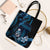 Blue Hafa Adai Guam Tote Bag Chamorro Latte Stone Hand With Plumeria - Polynesian Pride