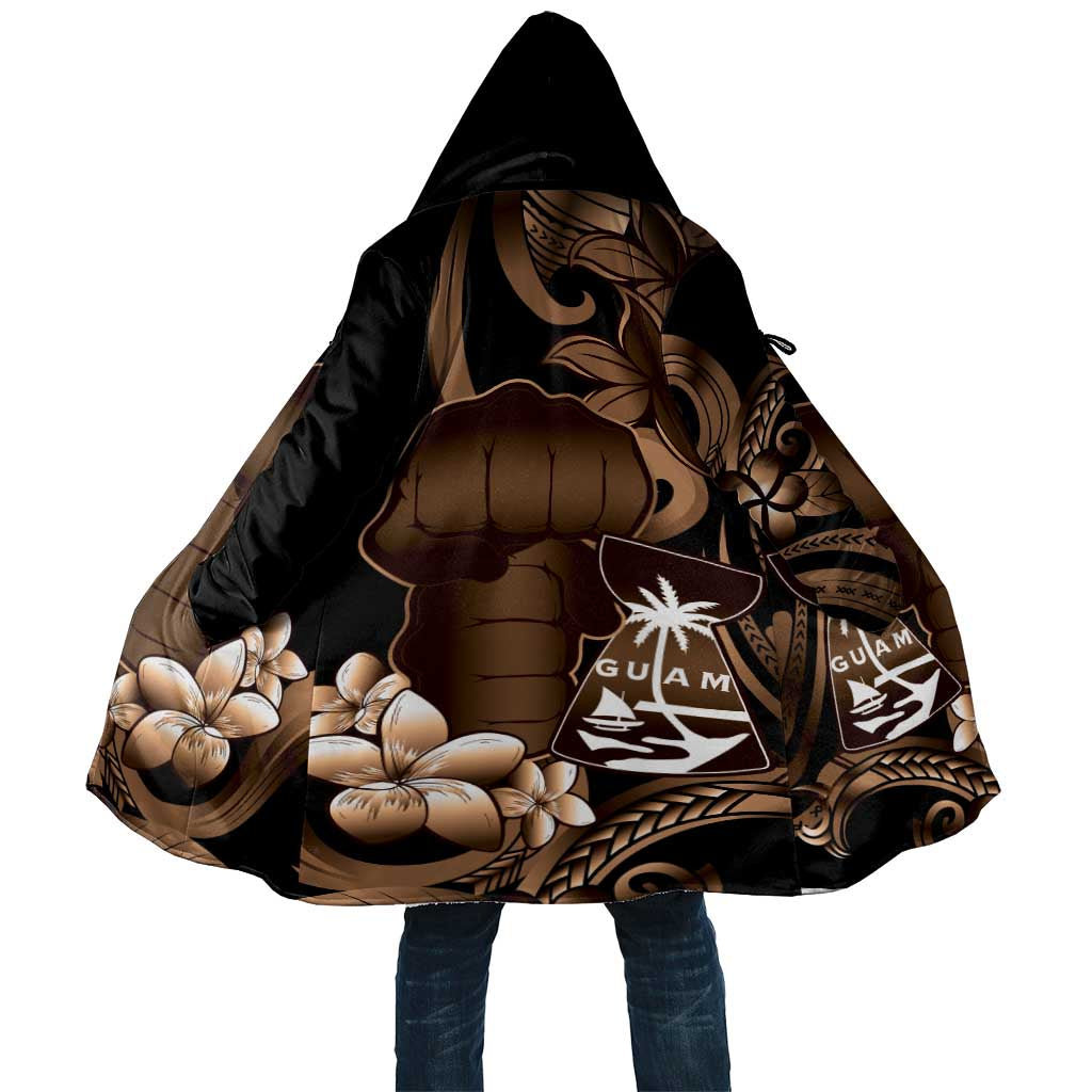 Brown Hafa Adai Guam Cloak Chamorro Latte Stone Hand With Plumeria - Polynesian Pride