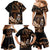 Brown Hafa Adai Guam Family Matching Mermaid Dress and Hawaiian Shirt Chamorro Latte Stone Hand With Plumeria