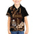 Brown Hafa Adai Guam Family Matching Off Shoulder Maxi Dress and Hawaiian Shirt Chamorro Latte Stone Hand With Plumeria