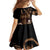 Brown Hafa Adai Guam Family Matching Short Sleeve Bodycon Dress and Hawaiian Shirt Chamorro Latte Stone Hand With Plumeria