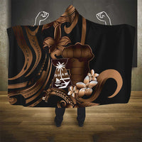 Brown Hafa Adai Guam Hooded Blanket Chamorro Latte Stone Hand With Plumeria