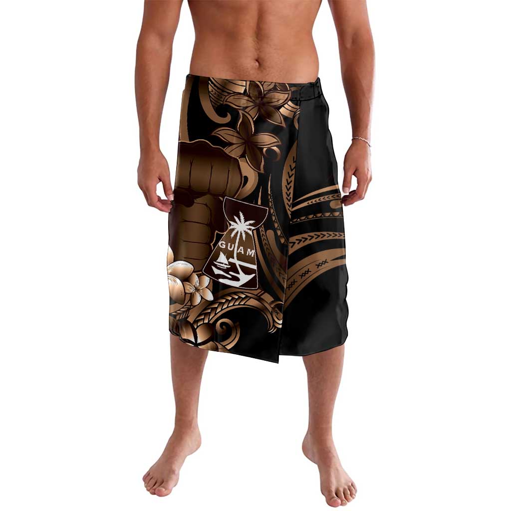 Brown Hafa Adai Guam Lavalava Chamorro Latte Stone Hand With Plumeria