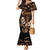 Brown Hafa Adai Guam Mermaid Dress Chamorro Latte Stone Hand With Plumeria