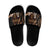 Brown Hafa Adai Guam Slide Sandals Chamorro Latte Stone Hand With Plumeria - Polynesian Pride
