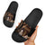 Brown Hafa Adai Guam Slide Sandals Chamorro Latte Stone Hand With Plumeria - Polynesian Pride