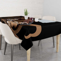 Brown Hafa Adai Guam Tablecloth Chamorro Latte Stone Hand With Plumeria