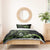 Green Hafa Adai Guam Bedding Set Chamorro Latte Stone Hand With Plumeria