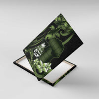 Green Hafa Adai Guam Canvas Wall Art Chamorro Latte Stone Hand With Plumeria