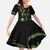 Green Hafa Adai Guam Family Matching Tank Maxi Dress and Hawaiian Shirt Chamorro Latte Stone Hand With Plumeria