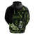 Green Hafa Adai Guam Hoodie Chamorro Latte Stone Hand With Plumeria