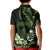 Green Hafa Adai Guam Kid Polo Shirt Chamorro Latte Stone Hand With Plumeria