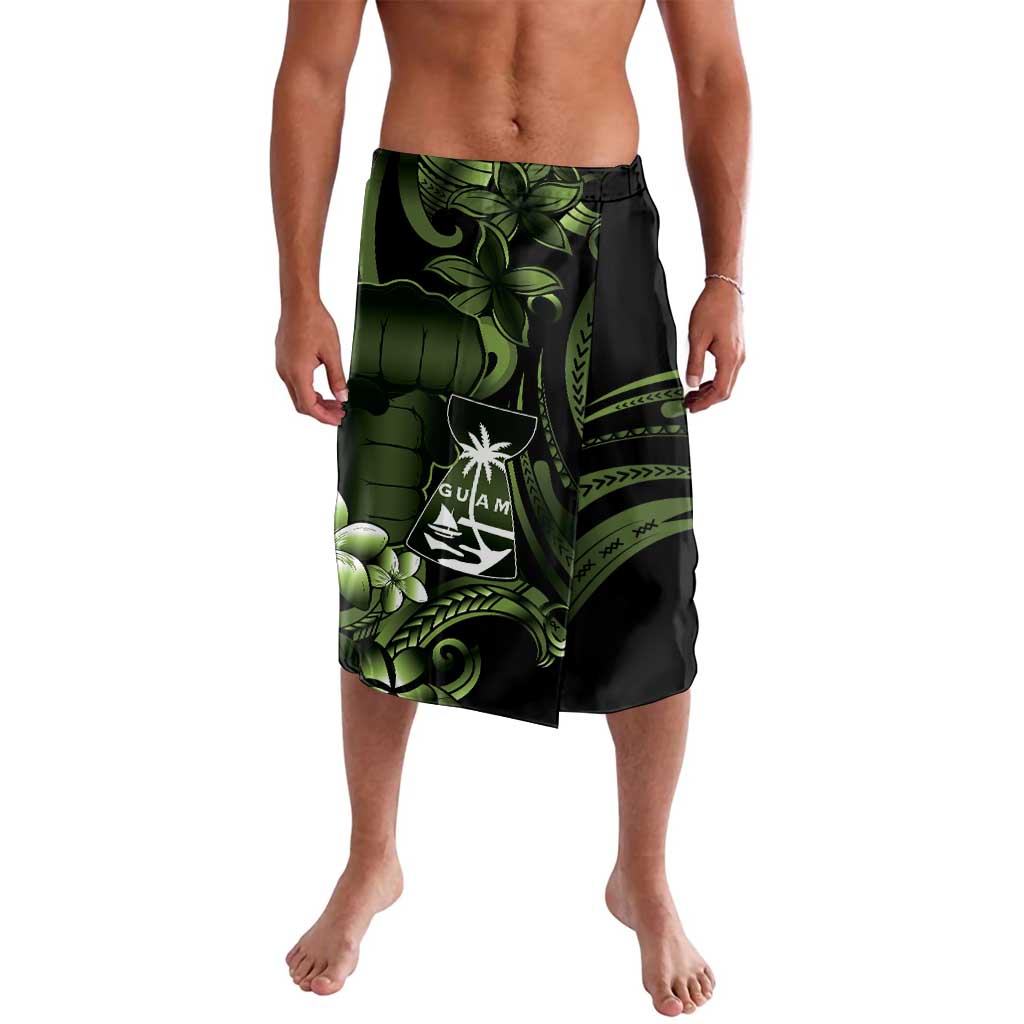 Green Hafa Adai Guam Lavalava Chamorro Latte Stone Hand With Plumeria