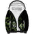 Green Hafa Adai Guam Sherpa Hoodie Chamorro Latte Stone Hand With Plumeria
