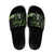Green Hafa Adai Guam Slide Sandals Chamorro Latte Stone Hand With Plumeria - Polynesian Pride