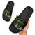 Green Hafa Adai Guam Slide Sandals Chamorro Latte Stone Hand With Plumeria - Polynesian Pride