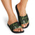 Green Hafa Adai Guam Slide Sandals Chamorro Latte Stone Hand With Plumeria - Polynesian Pride