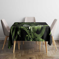 Green Hafa Adai Guam Tablecloth Chamorro Latte Stone Hand With Plumeria