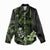 Green Hafa Adai Guam Women Casual Shirt Chamorro Latte Stone Hand With Plumeria